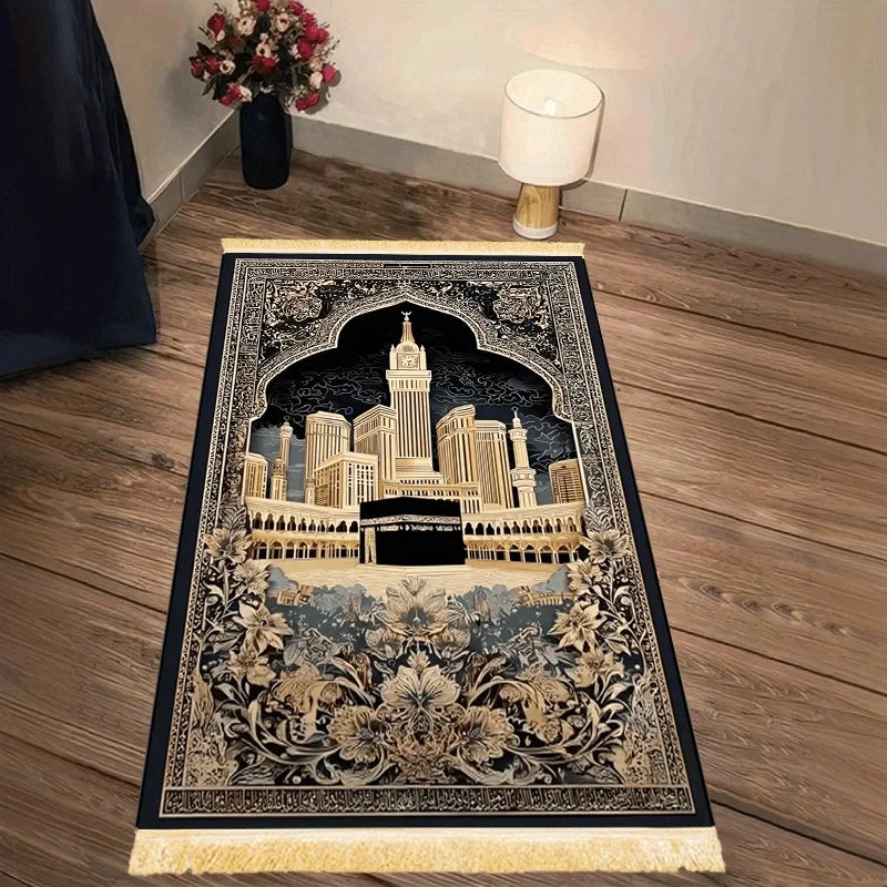 Islamic Prayer Mat Foldable Portable Sajjadah – Holy City Design