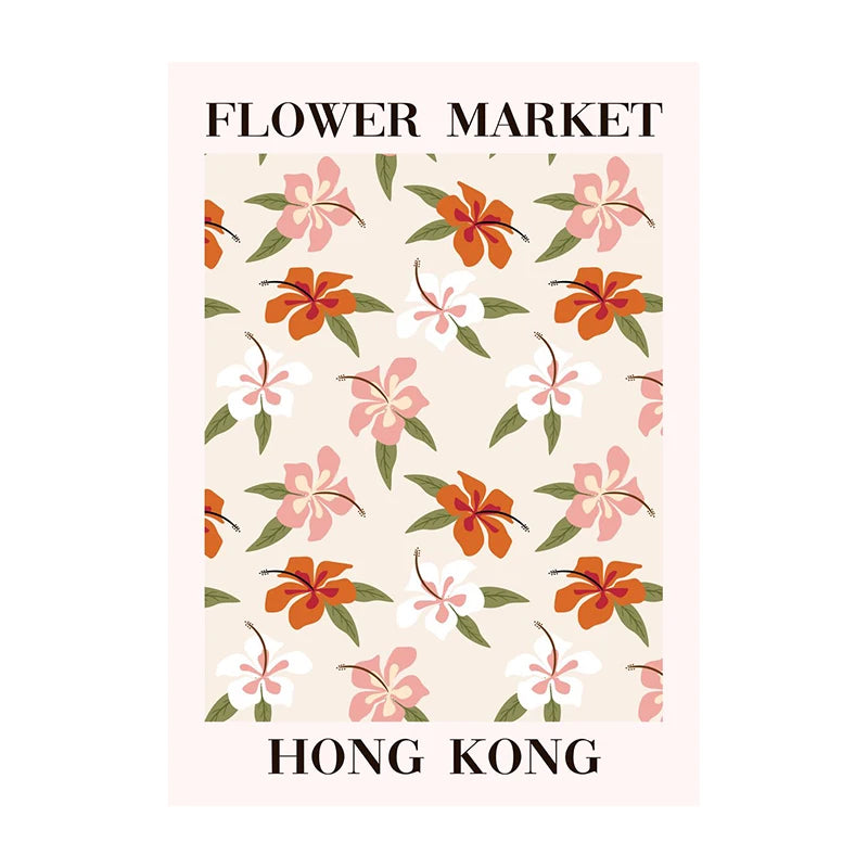 Flower Market Tuscany Poster – Floral Wall Art Print Unframed
