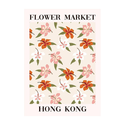 Flower Market Tuscany Poster – Floral Wall Art Print Unframed