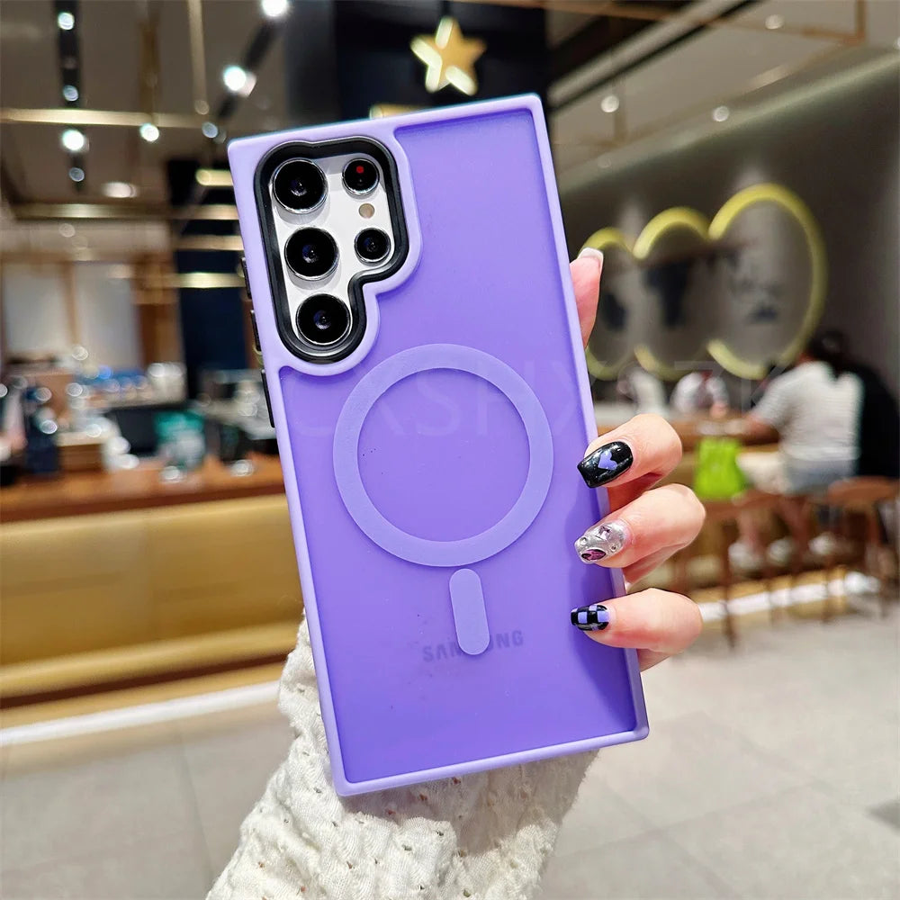 Samsung Magnetic Matte Phone Case – S22 S23 S24 S25 MagSafe
