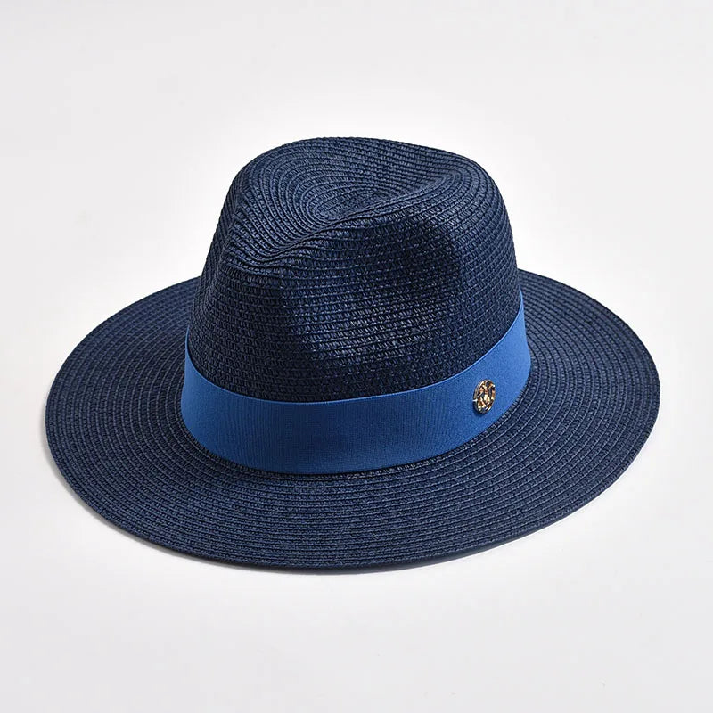 Panama Straw Sun Hat Unisex Elegant Beach Travel Hat