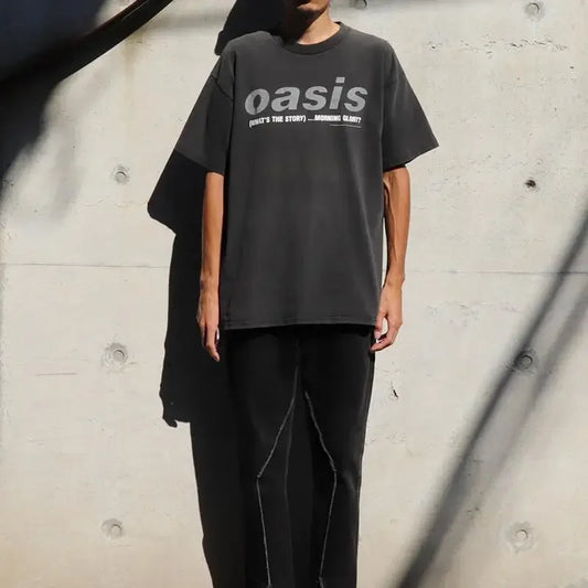 Summer Oasis Band Men Women Harbor Style Cotton Oversize Street Casual Loose Short Sleeve T-Shirt