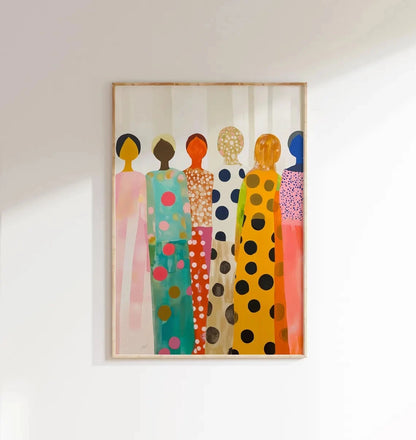 Abstract Women Wall Art Print – Colorful Feminine Figure Poster