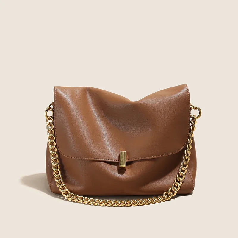 Trendy Genuine Cow Leather Shoulder Chain Bag