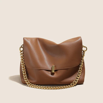 Trendy Genuine Cow Leather Shoulder Chain Bag
