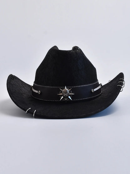 Western Cowboy Hat – Vintage Leather-Style Jazz Sombrero for Men & Women