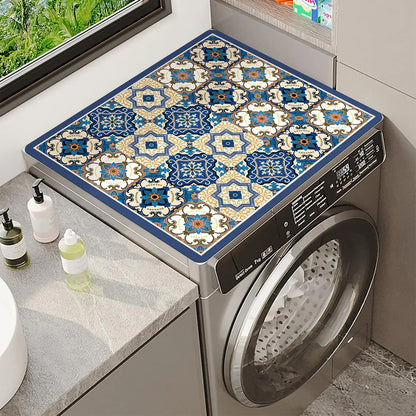 Washing Machine Cover Mat – Boho Moroccan Tile Absorbent Pad