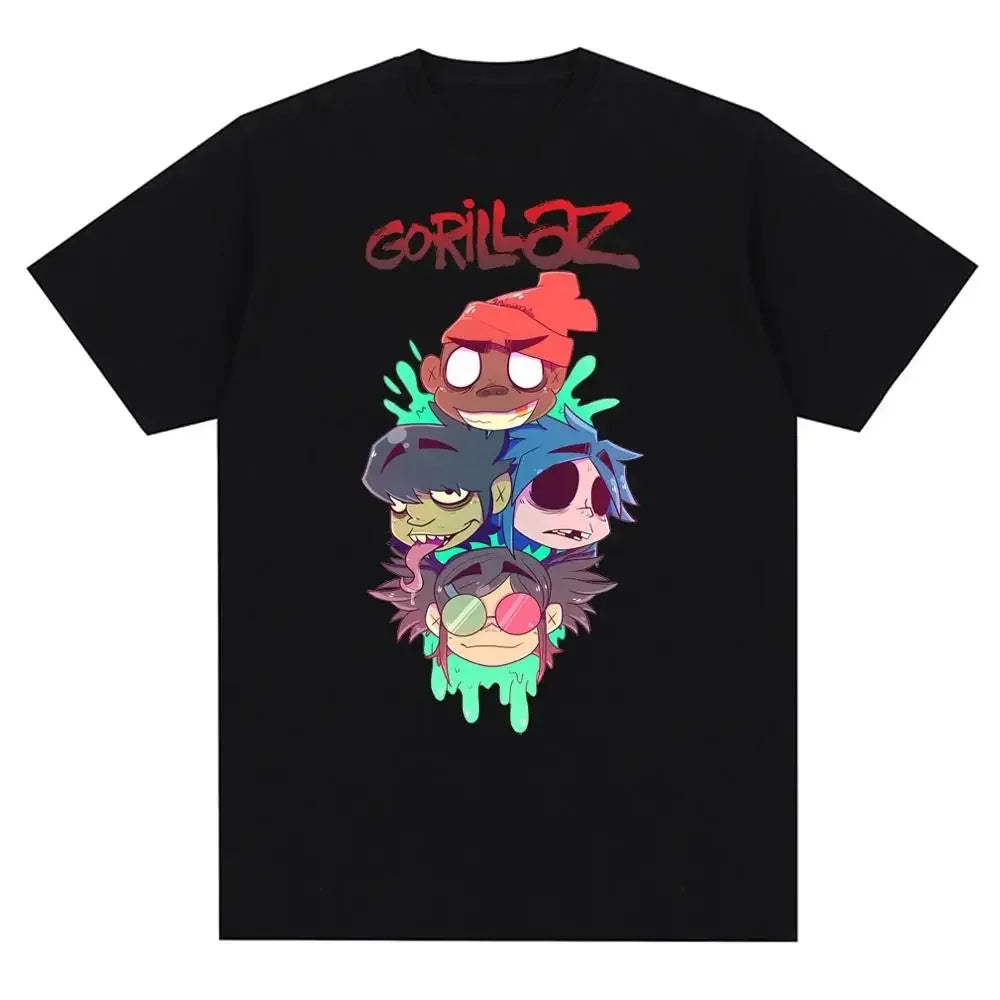Gorillaz Graphic T-Shirt – 90s Punk Rock Band Tee Unisex