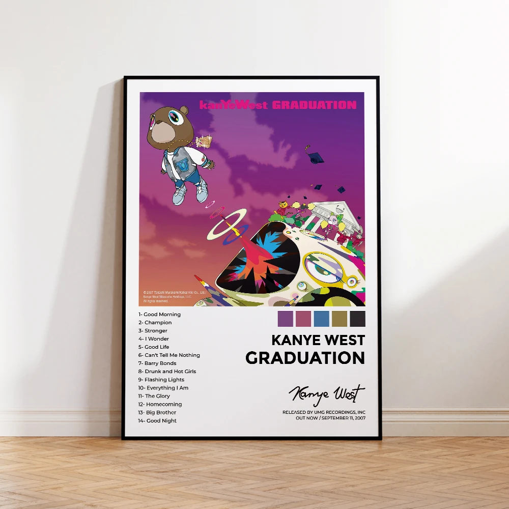 Kanye West Graduation Album Poster Canvas Print Wall Art