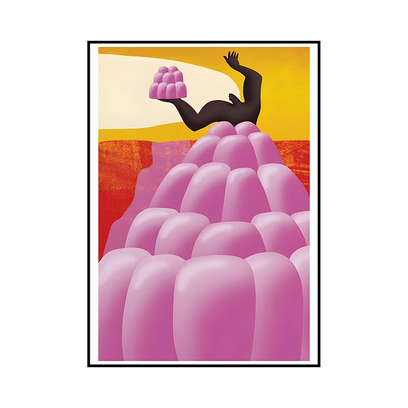 Retro Floral Bouquet Canvas Wall Art – Mid-Century Poster Print