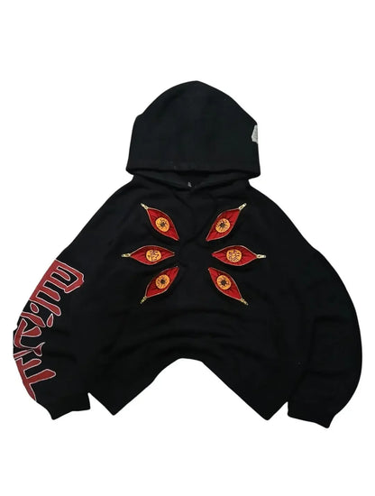 Kokushibo Six Eyes Graphic Oversized Hoodie – Y2K Anime Streetwear