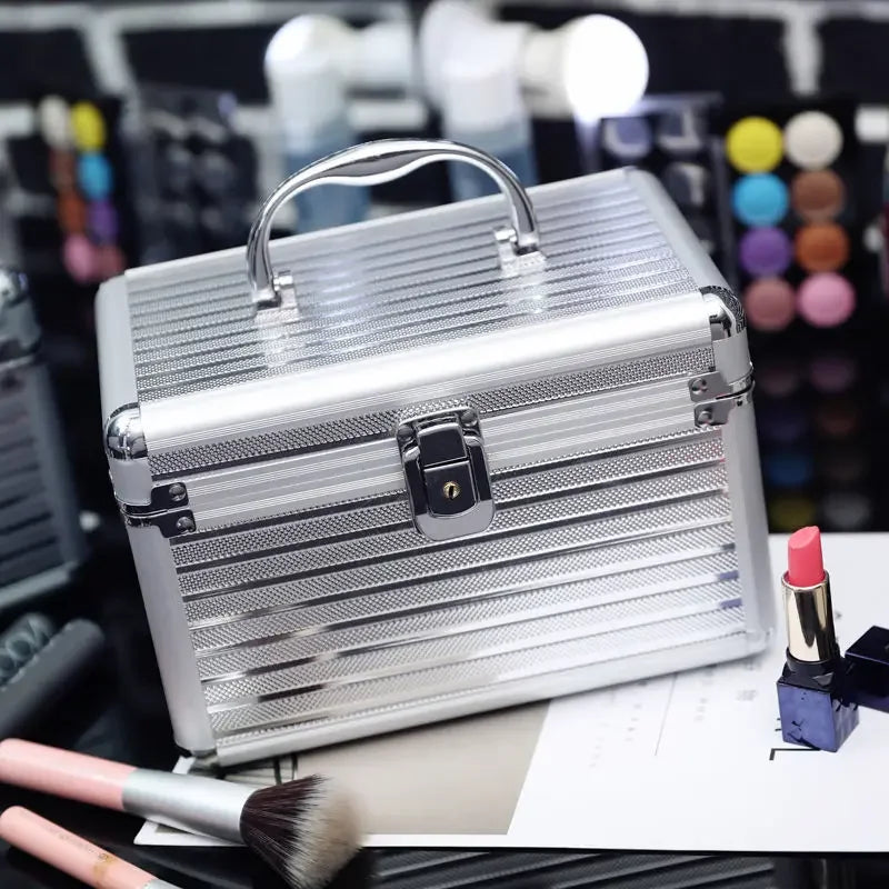 Aluminum Makeup Case with Lock – Professional Cosmetic Box