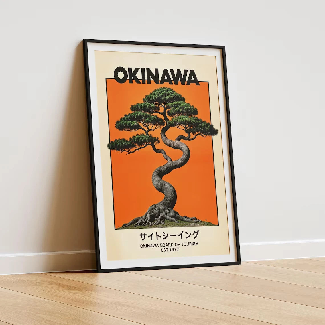 Okinawa Travel Poster – Japan Bonsai Tree Wall Art Print