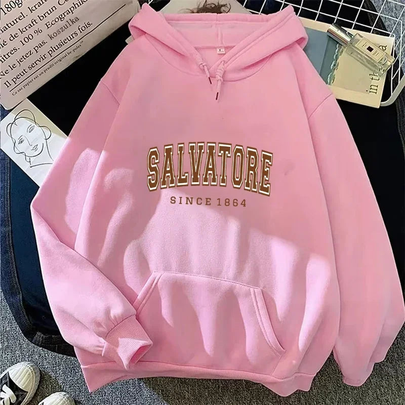 Vampire Diaries Salvatore Since 1864 Hoodie Kangaroo Pocket Sweatshirt