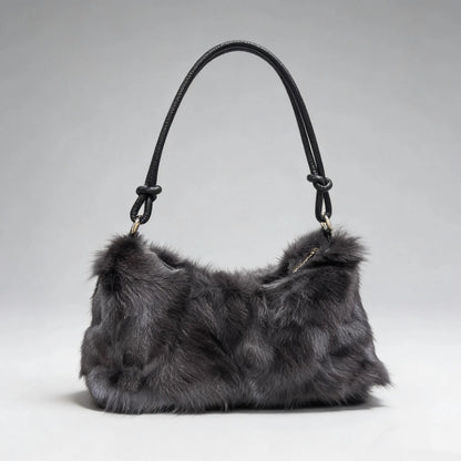 Fluffy Fur Shoulder Bag for Women – Luxury Handbag & Purse