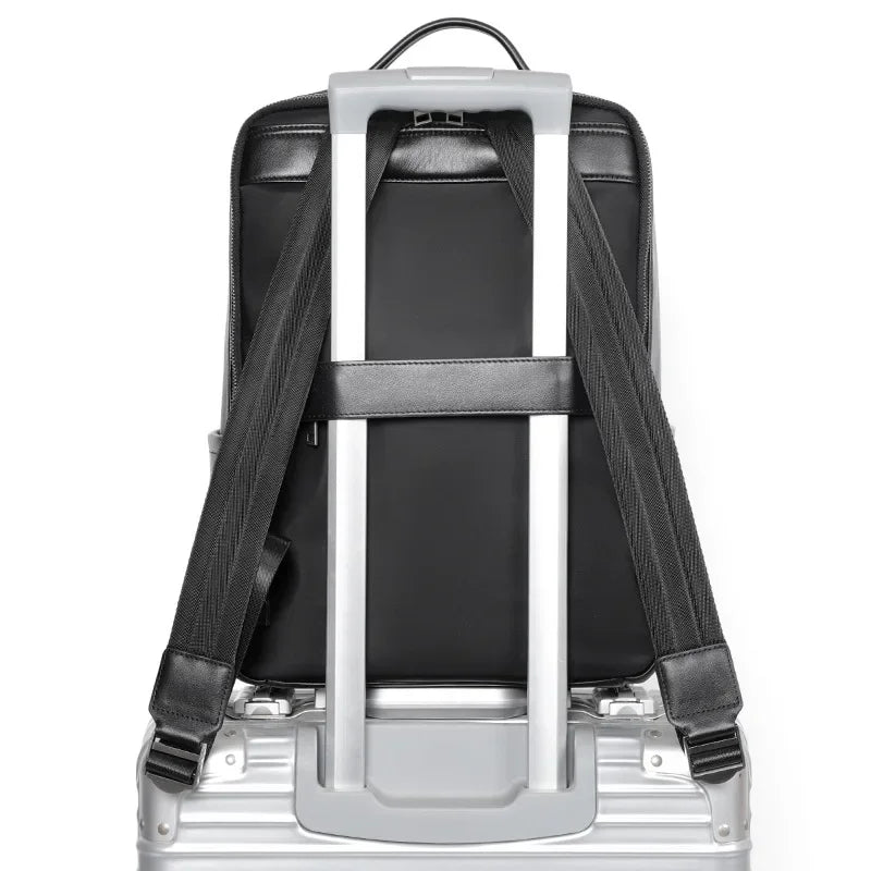 Genuine Leather Men's Backpack Large Capacity Laptop Bag