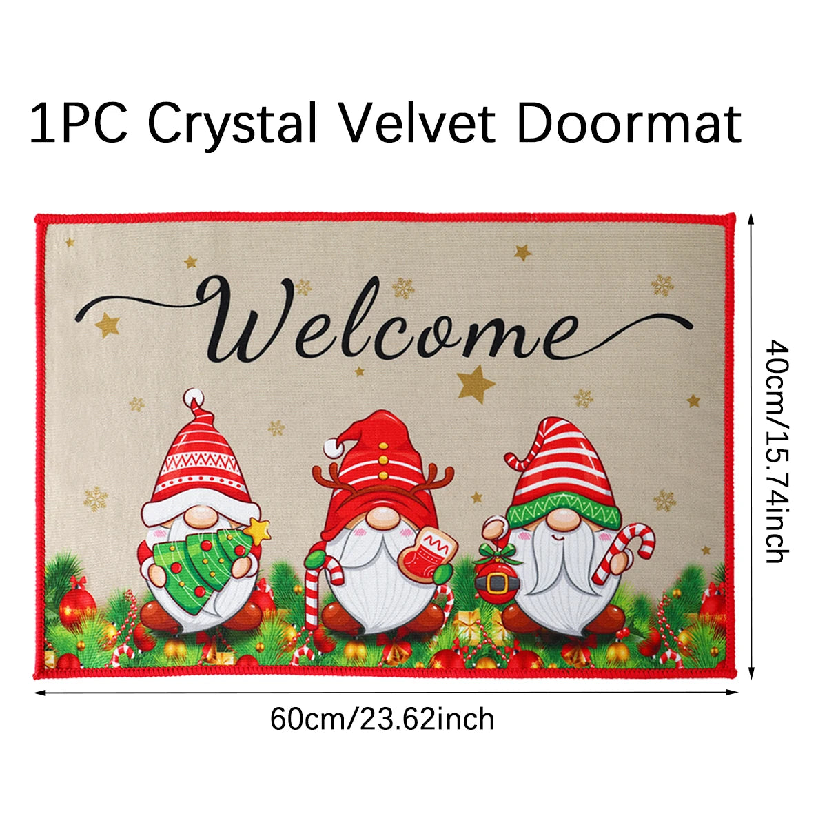 Santa Claus Christmas Doormat – Flannel Welcome Mat for Home