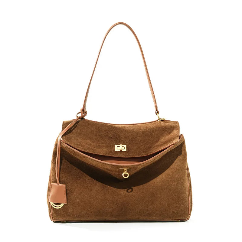 New Women Suede Leather Bag Shoulder Handbag