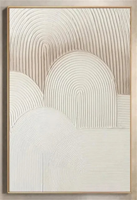 White Abstract Textured Canvas Poster – Minimalist Wabi-Sabi Wall Art