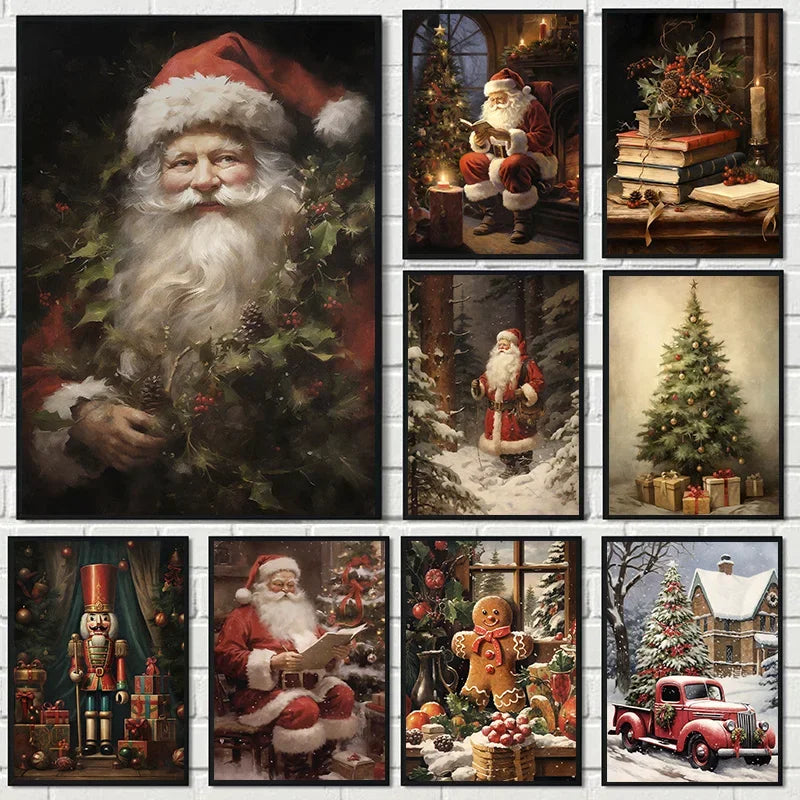 Santa Claus Christmas Poster – Vintage Portrait Wall Art