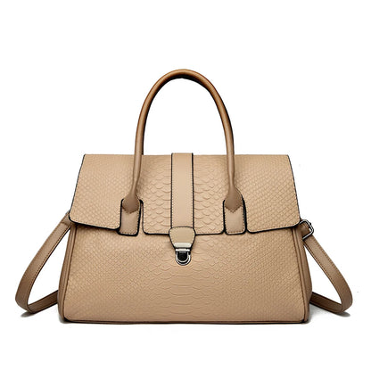 Top Quality Large Handbag with Snake Pattern Leather Bags