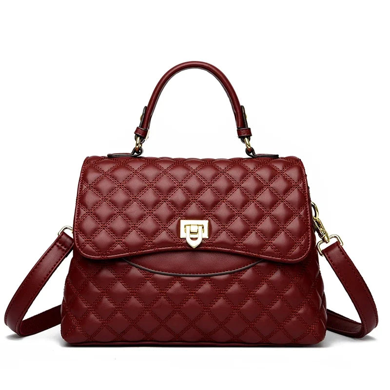 Designer Leather Handbag for Women – Multilayer Crossbody Shoulder Bag