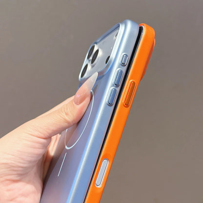 Metallic MagSafe iPhone Case – Ultra-Thin Glossy PC Cover for iPhone 11–17 Series