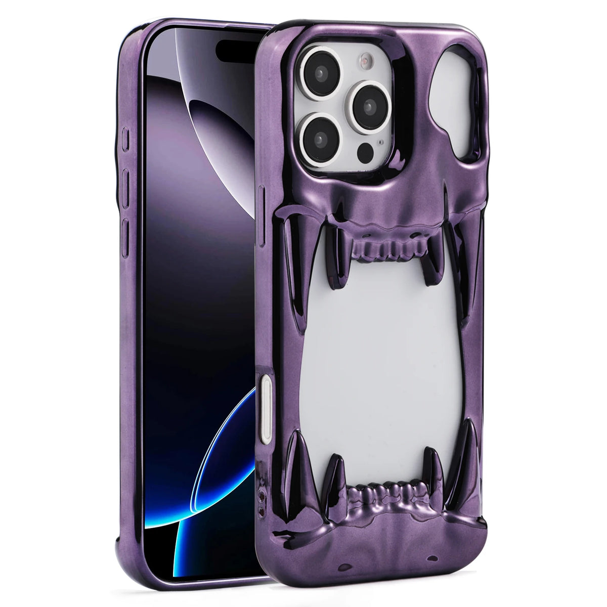 Skull Cut-Out Electroplated iPhone Case – iPhone 11 to 17 Series
