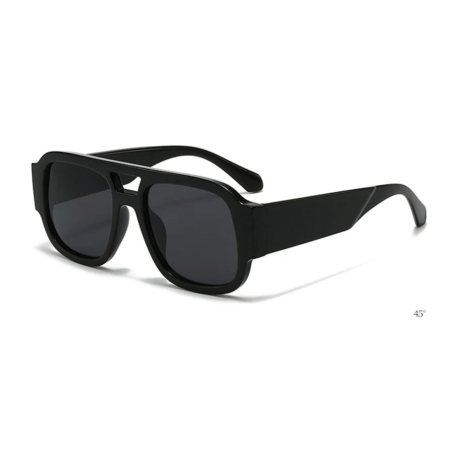 Double Bridges Square Sunglasses Women Candy Color Retro Wide Legs Men Sun Glasses Shades Uv400