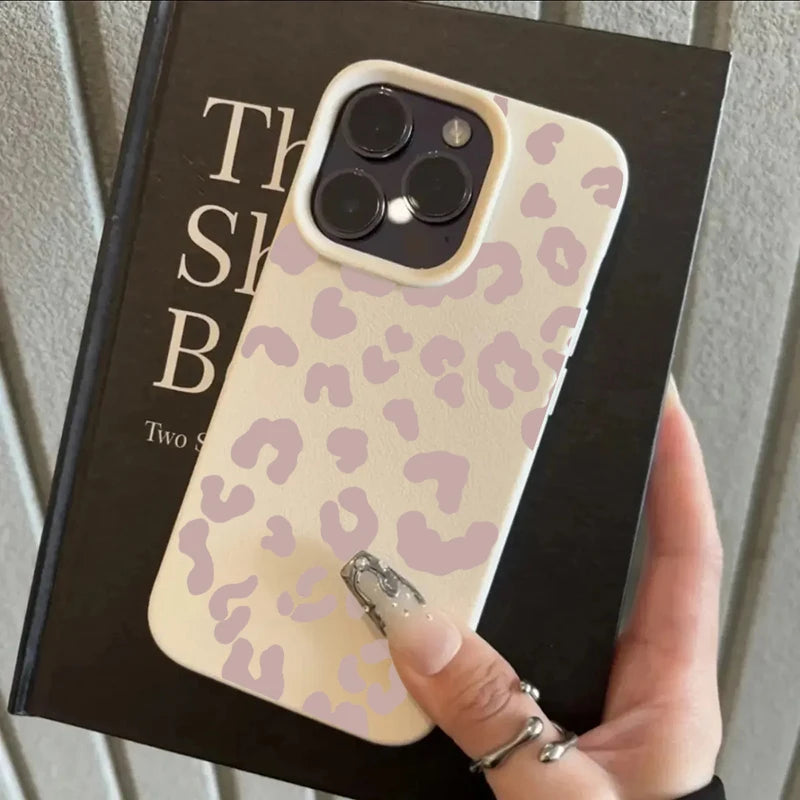 Pink Leopard Print iPhone Case – Silicone Cover for iPhone 11–17 Series