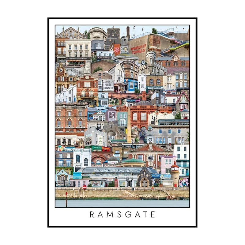 Vintage Cityscape Canvas Wall Art – Abstract City Poster Print