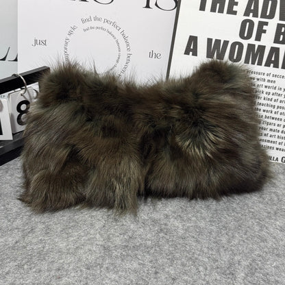 Fluffy Fur Shoulder Bag for Women – Luxury Handbag & Purse