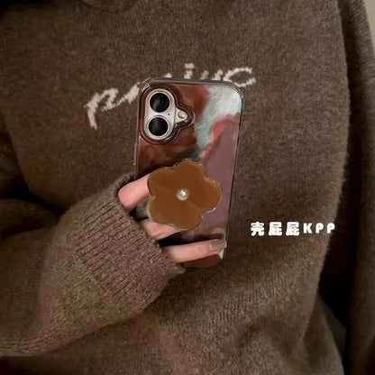 Flower Grip Tok Phone Case with Gradient Overlay & Lustre Lining