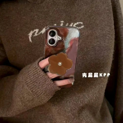 Flower Grip Tok Phone Case with Gradient Overlay & Lustre Lining