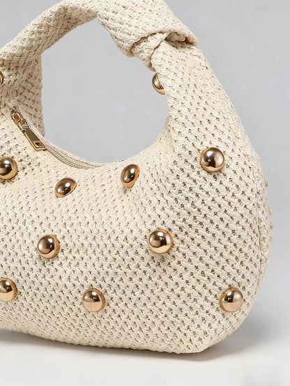 Retro Bohemian Embossed Straw Shoulder Bag