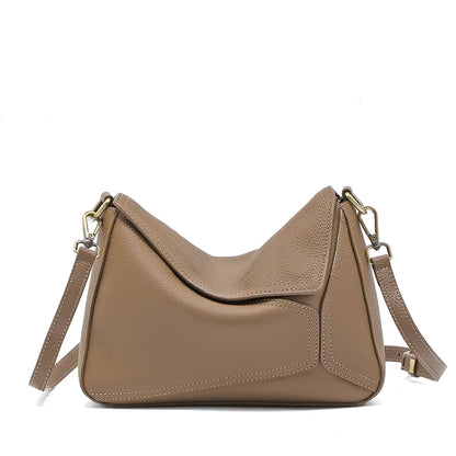 Genuine Cowhide Leather Shoulder Bag for Women – Soft Crossbody Tote