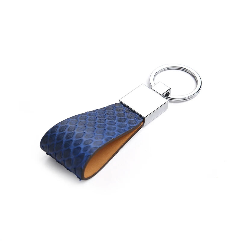 Premium Exotic Skin Leather Key Fob – Luxury Gift Keychain