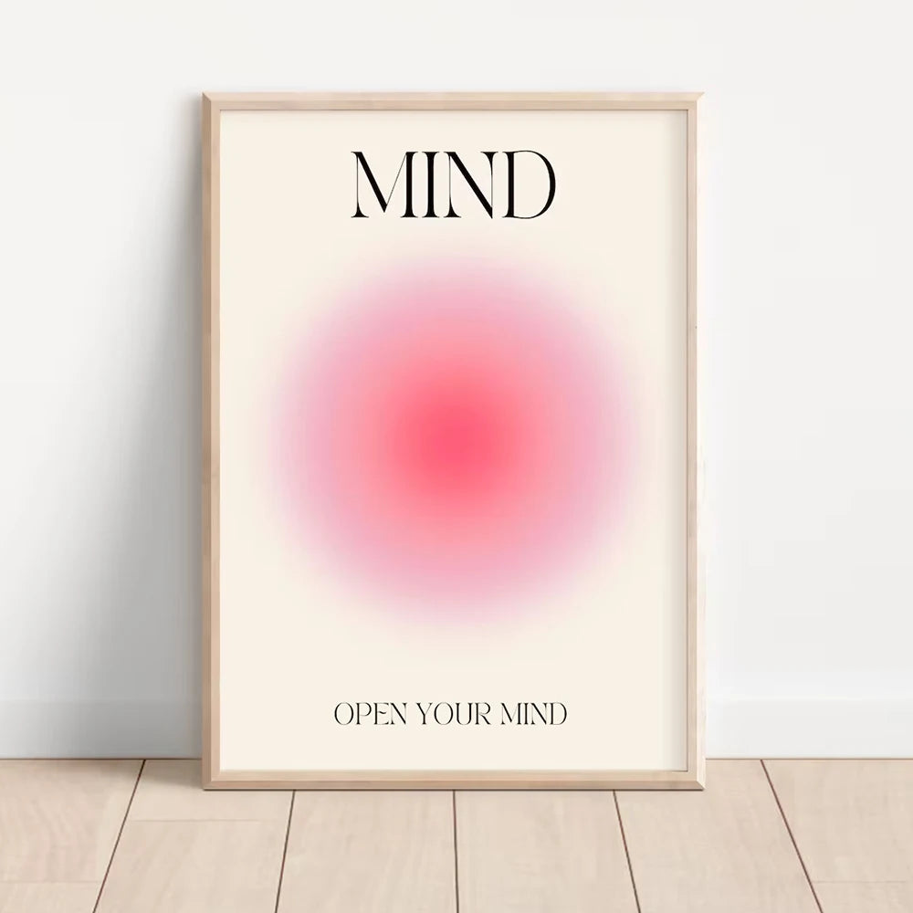 Mind Body Soul Motivational Poster Set – Spiritual Aura Gradient Wall Art