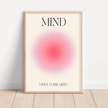 Mind Body Soul Motivational Poster Set – Spiritual Aura Gradient Wall Art