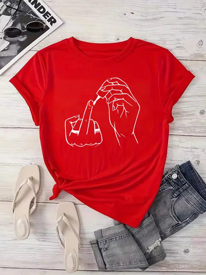 Funny Nail Polish Graphic Women's T-Shirt | Summer Casual Tee