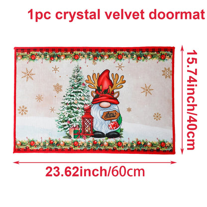 Santa Claus Christmas Doormat – Flannel Welcome Mat for Home