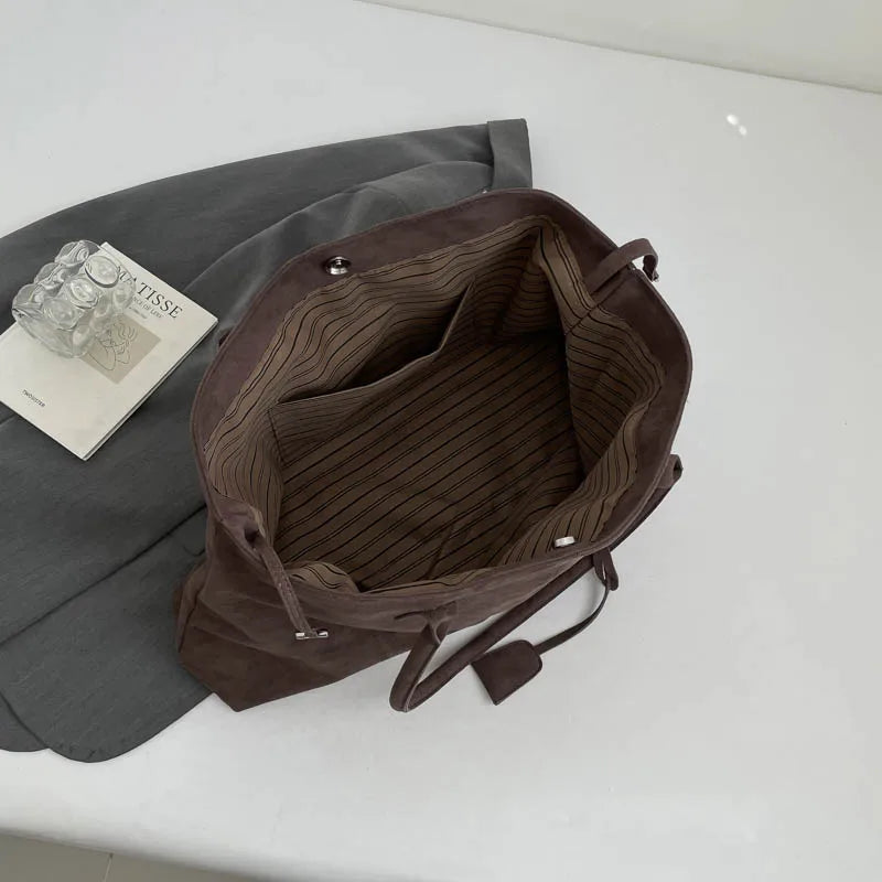 Suede Tote Bag for Women – Large Capacity Shoulder Bag