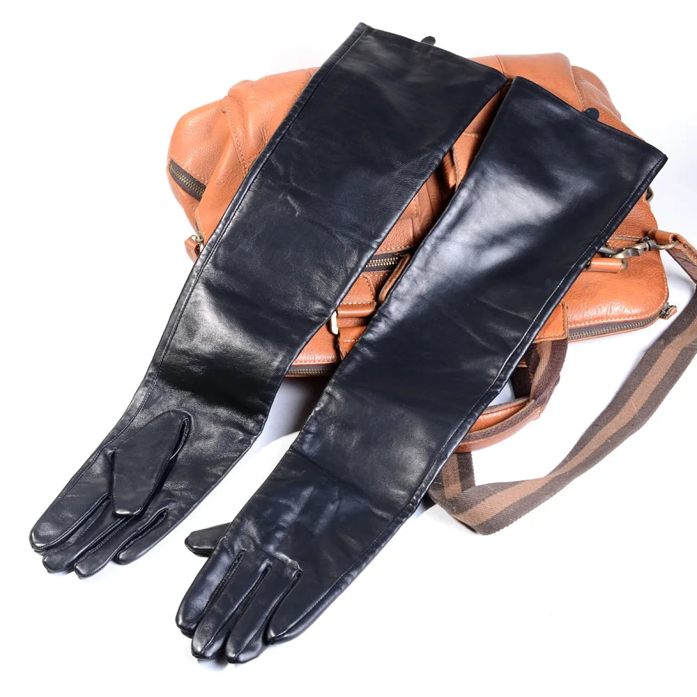 Opera-Length Genuine Sheepskin Leather Gloves for Men