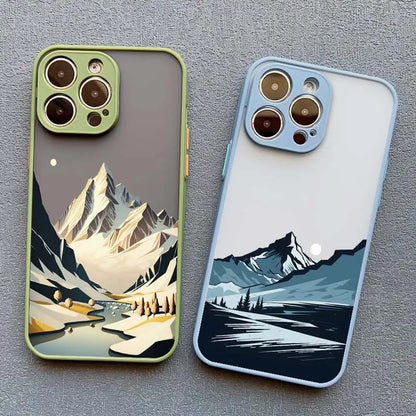 Mountain Peaks Landscape iPhone Case – Shockproof Frosted Cover