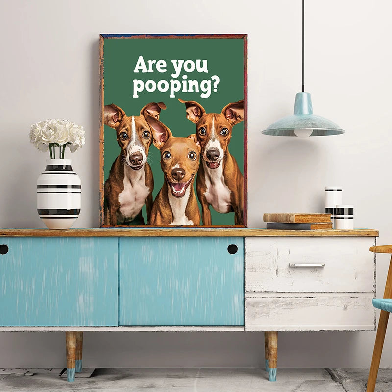Funny Cow Poster – Are You Pooping? Farm Animal Bathroom Art