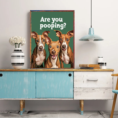 Funny Cow Poster – Are You Pooping? Farm Animal Bathroom Art