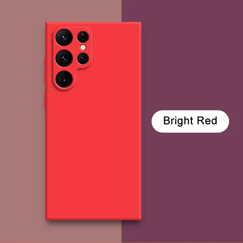 Square Liquid Silicone Case for Samsung Galaxy S24 S23 S22 Ultra Plus A Series