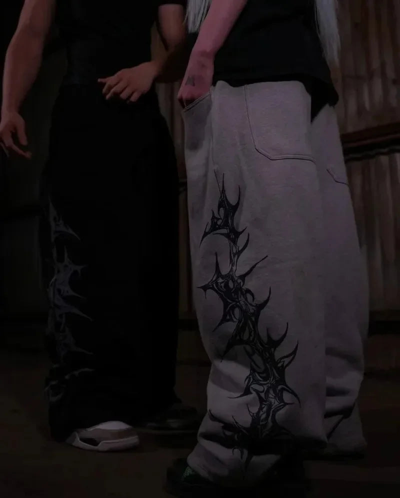 Y2K Harajuku Sweatpants – Tribal Print Loose Hip Hop Pants