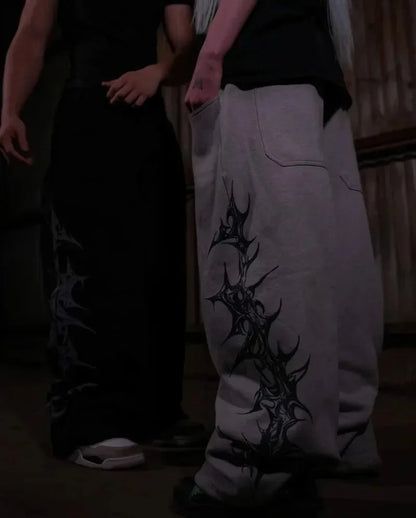 Y2K Harajuku Sweatpants – Tribal Print Loose Hip Hop Pants