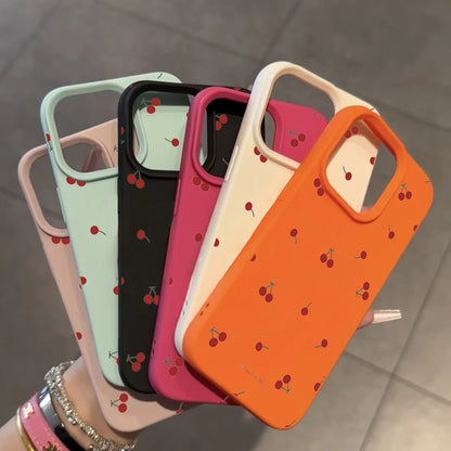 iPhone Case Cute Cartoon Cherry Silicone Cover – Multi-Model